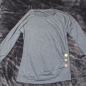🔴Gray button side shirt